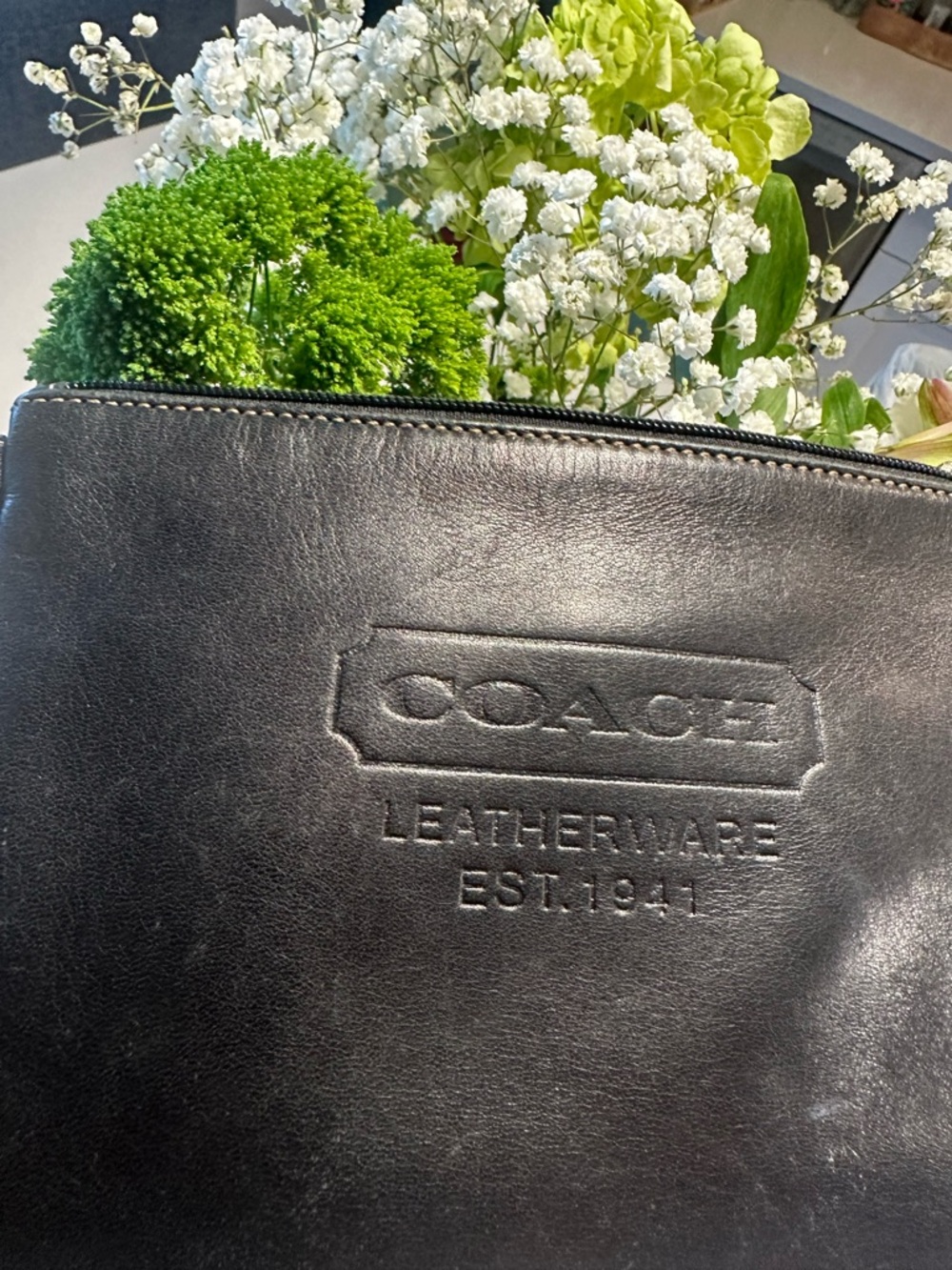 Coach Black Leather wristlet